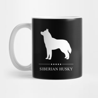 Siberian Husky Dog White Silhouette Mug